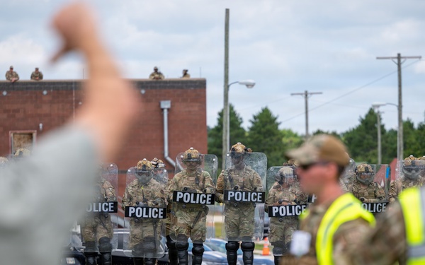 Air National Guard Security Forces Airmen conduct civil unrest training during Patriot Exercise 26