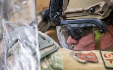 Air National Guard Security Forces Airmen conduct civil unrest training during Patriot Exercise 26