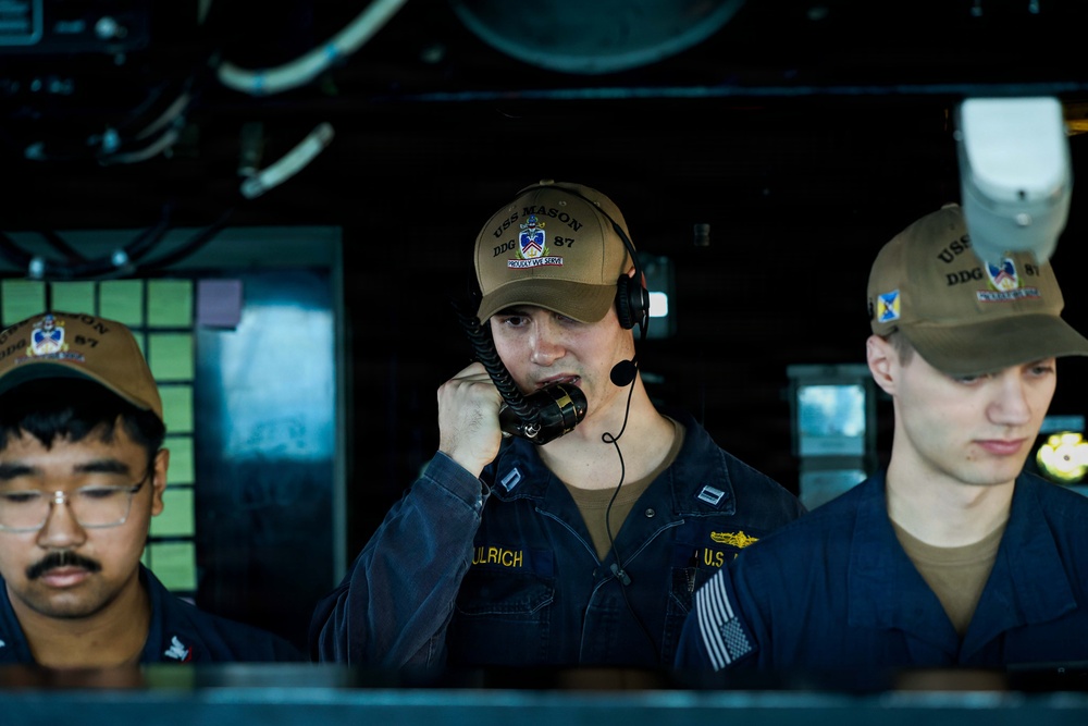 Replenishment-at-Sea Aboard USS Mason (DDG 87)