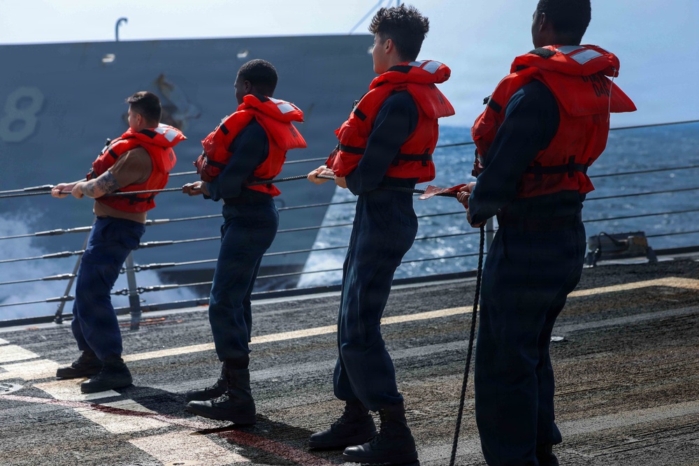 Replenishment-at-Sea Aboard USS Mason (DDG 87)