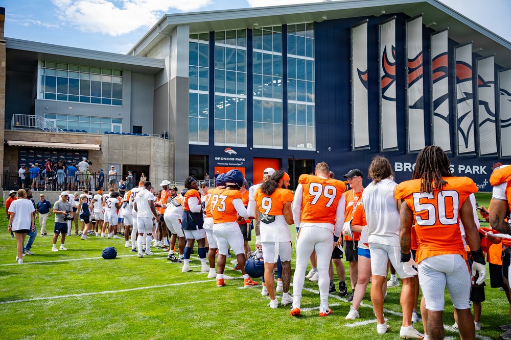 Guardians, Airmen take the field at Denver Broncos Salute to Service Boot Camp
