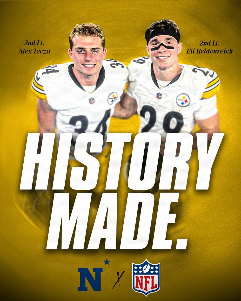 Naval Academy Alumni Heidenreich and Tecza Make History in NFL Preseason Game with the Pittsburg Steelers
