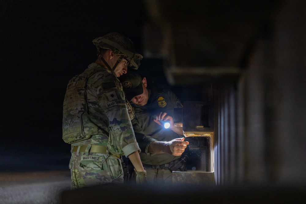 JTF-SB Soldiers and Border Patrol agents conduct night patrol operations