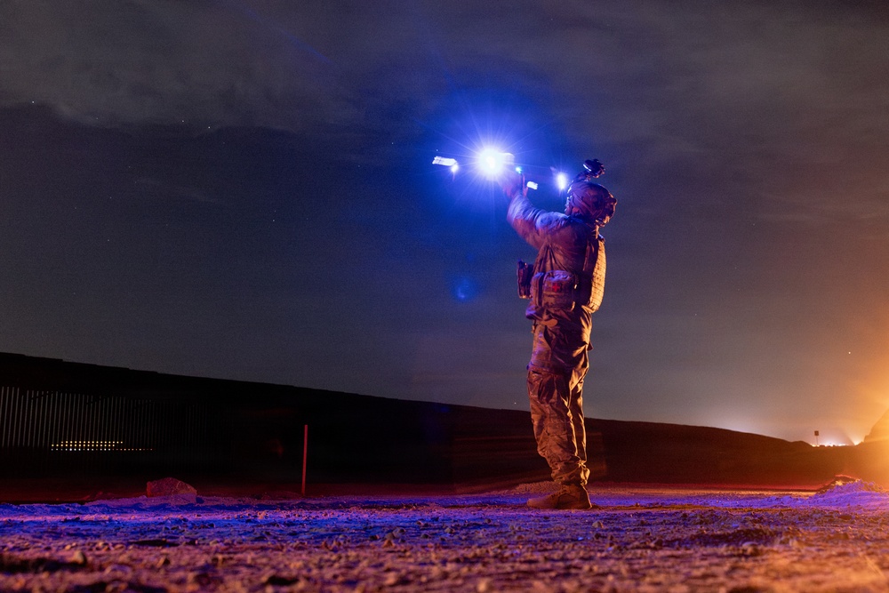 JTF-SB Soldiers and Border Patrol agents conduct night patrol operations