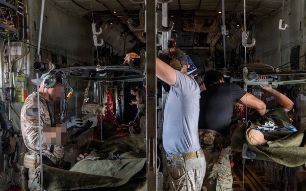Pararescuemen conduct in-flight medical training