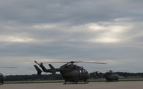 UH-72 Lakota Lands on Flight Line at Fort. Volk