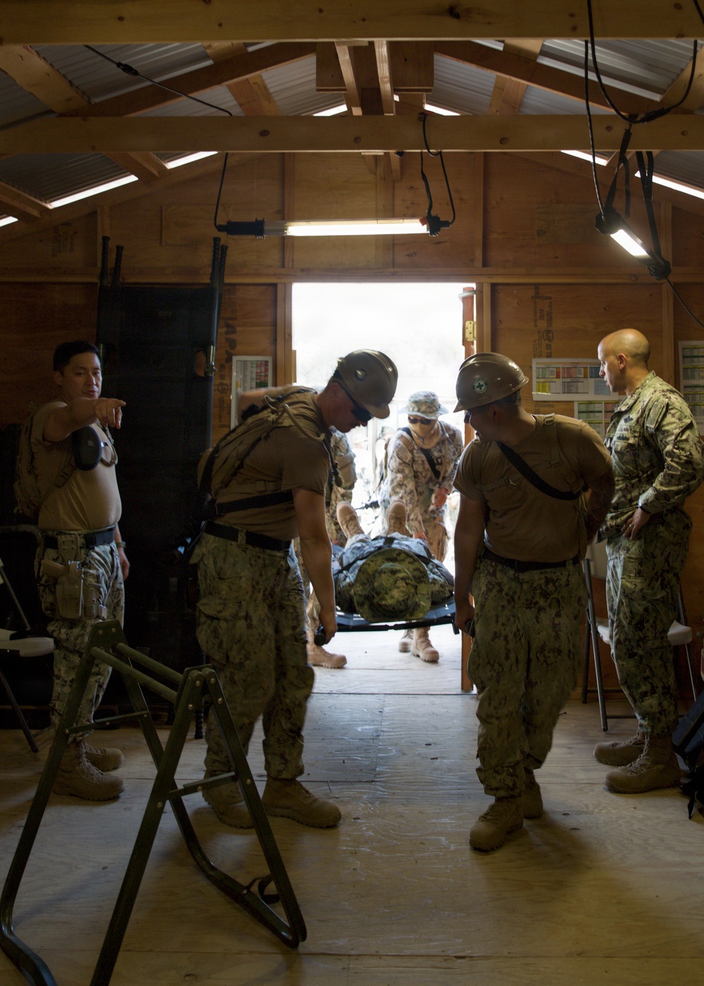 NMCB 4 Seabees Recieve Litter Bearer Training, FTX 2026