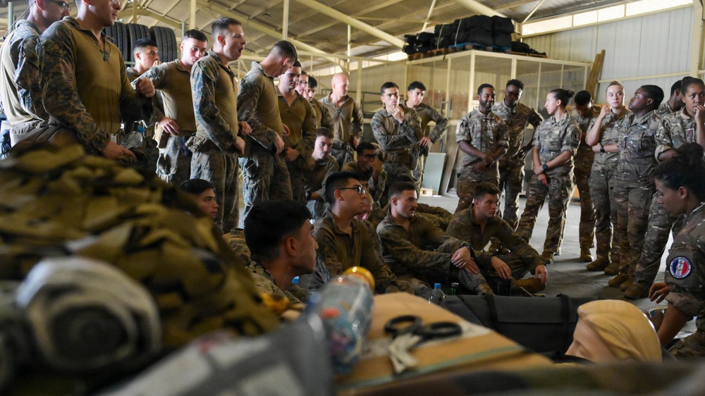 MRF-D Marines conduct exercise circuits, tactical casualty combat care
