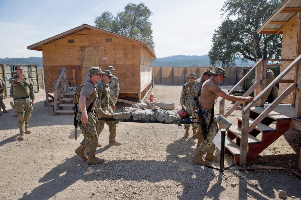 NMCB 4 Seabees Recieve Litter Bearer Training, FTX 2026