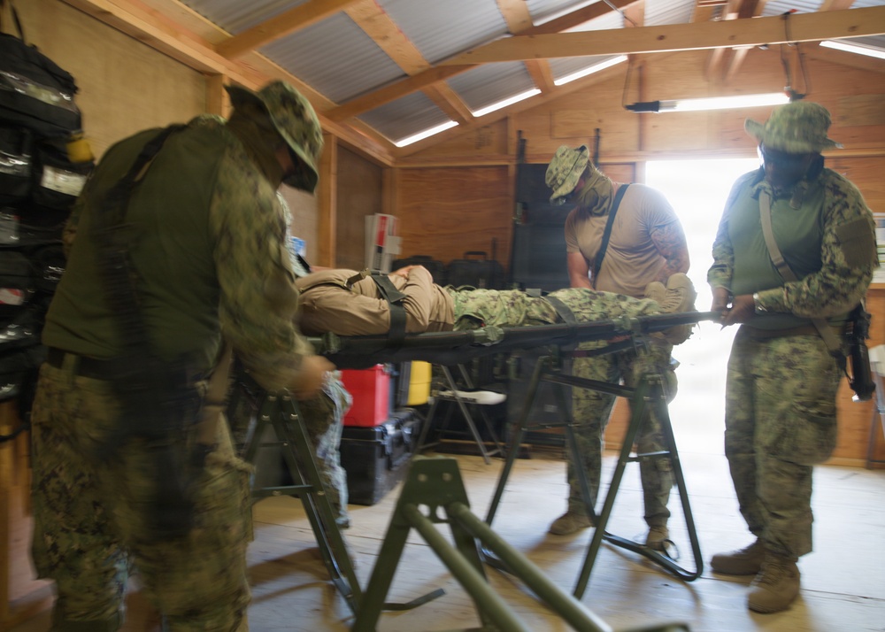 NMCB 4 Seabees Recieve Litter Bearer Training, FTX 2026