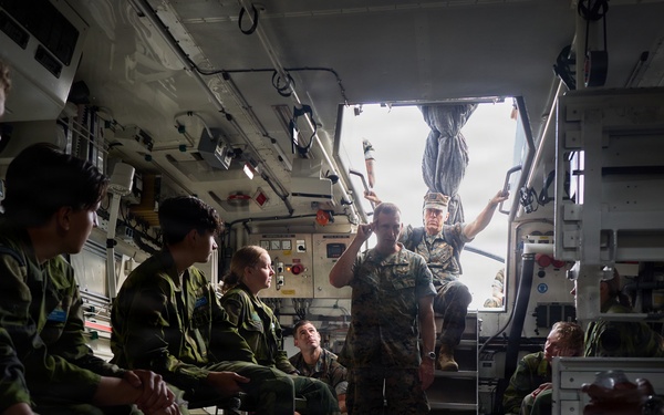 U.S. Navy Corpsman, Swedish Forces conduct medical training on Swedish CB90 during Archipelago Endeavor 26