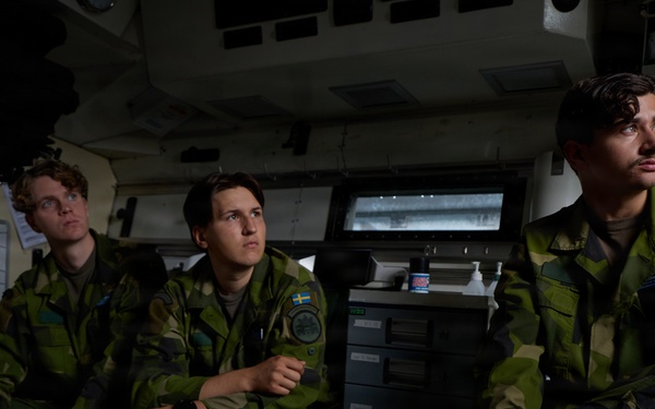 U.S. Navy Corpsman, Swedish Forces conduct medical training on Swedish CB90 during Archipelago Endeavor 26