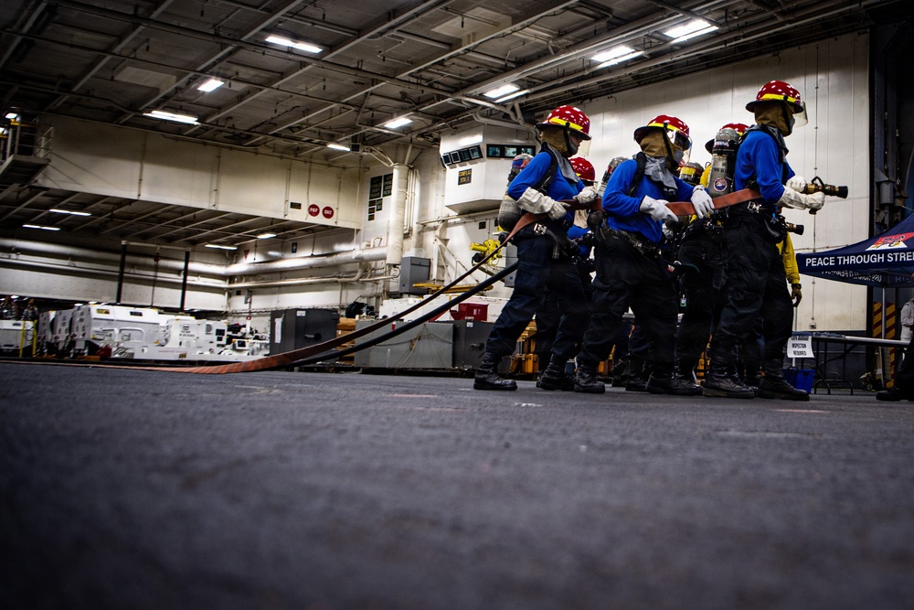 Ronald Reagan Sailors Participate in a General Quarters Drill