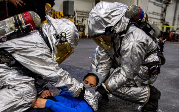 Ronald Reagan Sailors Participate in a General Quarters Drill