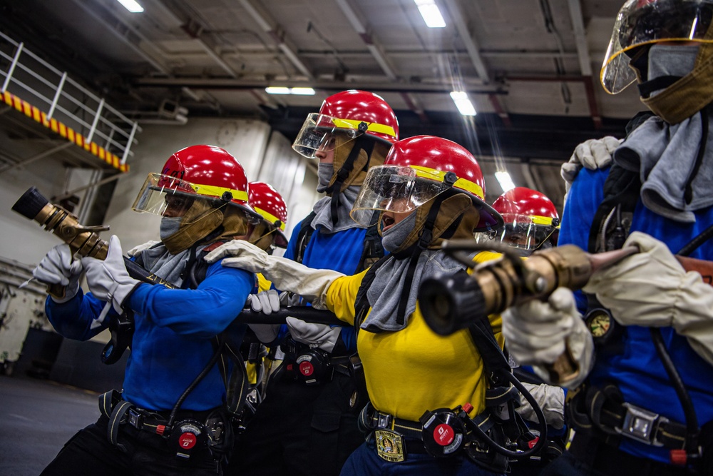 Ronald Reagan Sailors Participate in a General Quarters Drill