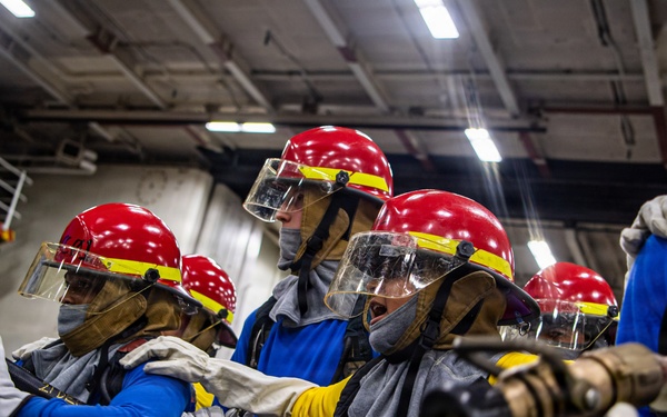 Ronald Reagan Sailors Participate in a General Quarters Drill