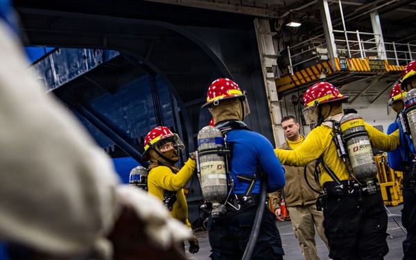 Ronald Reagan Sailors Participate in a General Quarters Drill