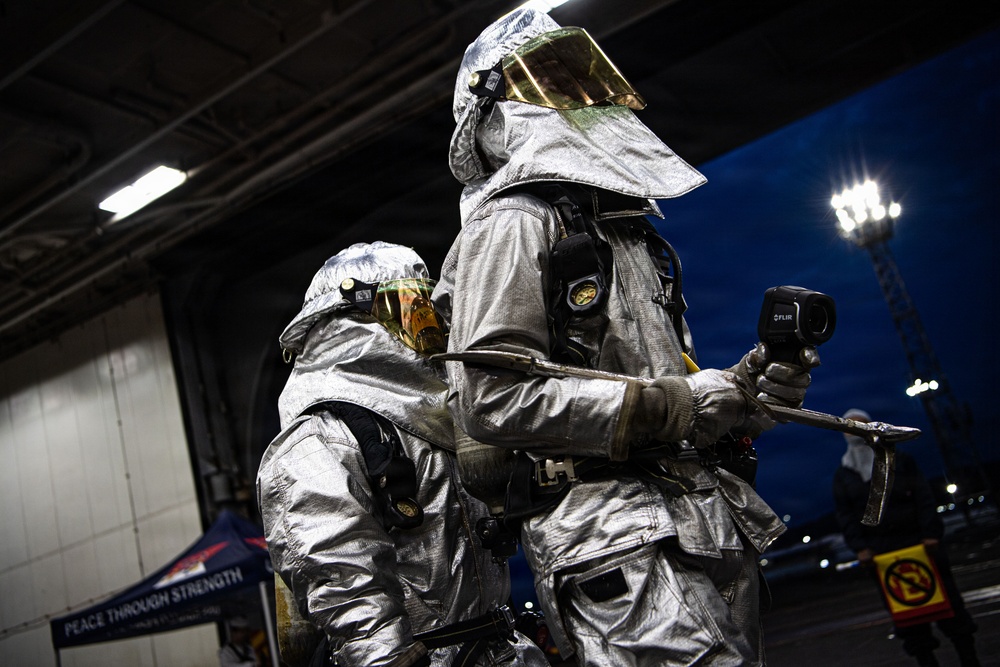 Ronald Reagan Sailors Participate in a General Quarters Drill