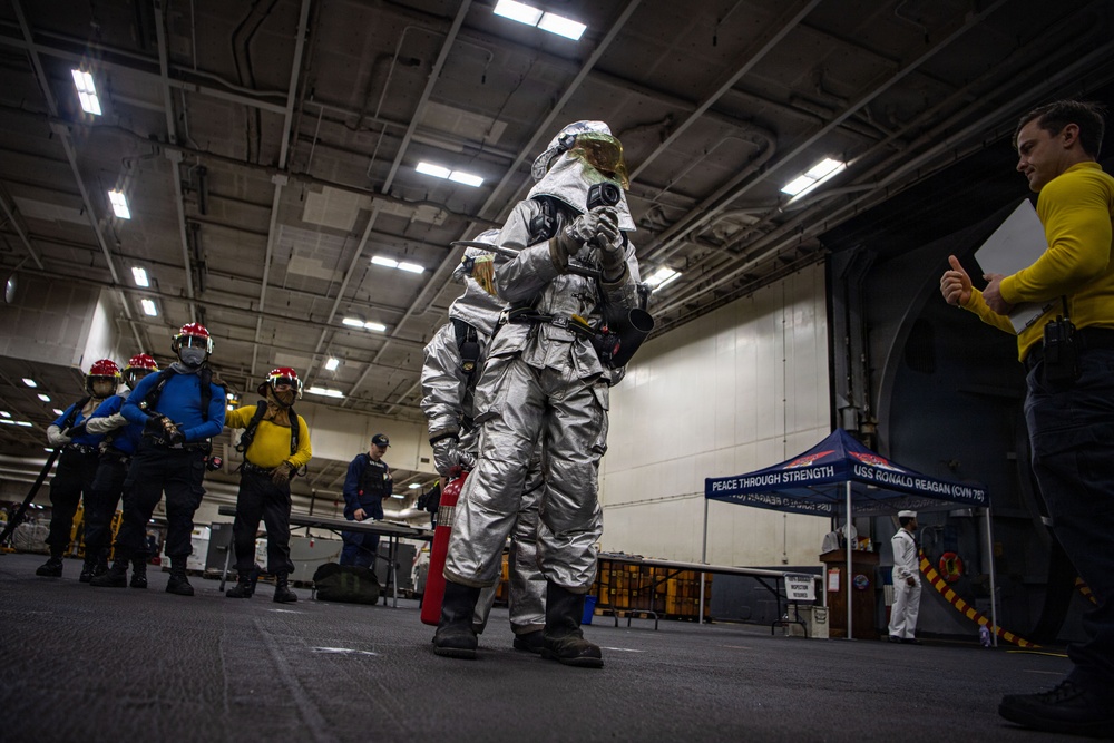 Ronald Reagan Sailors Participate in a General Quarters Drill