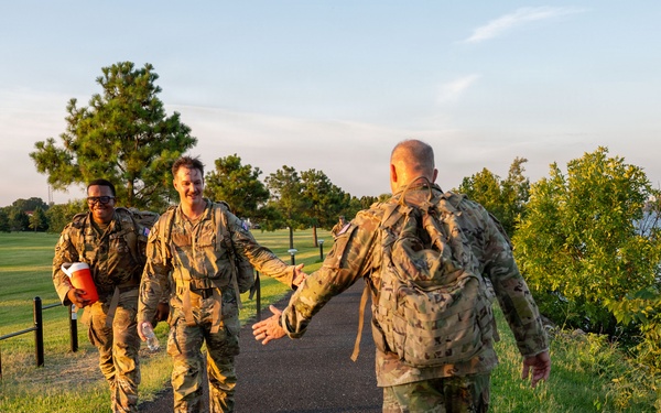 DC National Guard Commanding General joins JTF-DC Guardsmen in ruckmarch