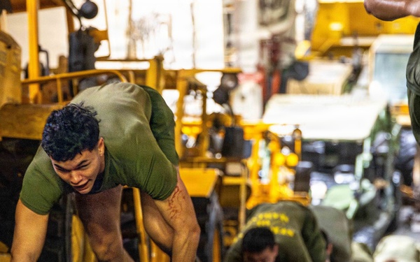11th MEU Marines, Sailors Conduct NCO Physical Training Event Aboard USS Boxer