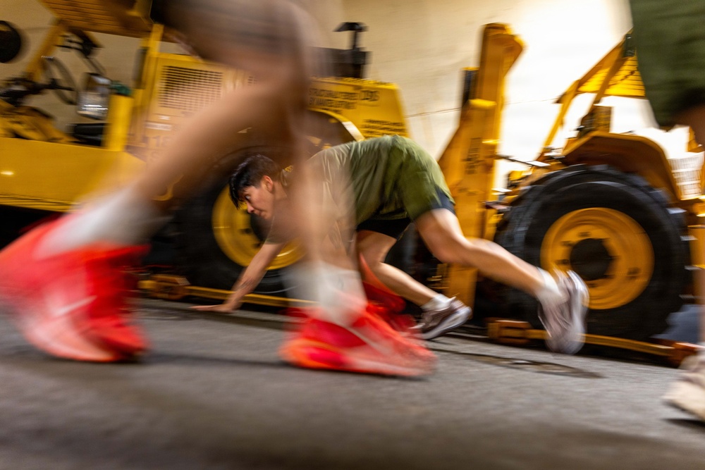 11th MEU Marines, Sailors Conduct NCO Physical Training Event Aboard USS Boxer