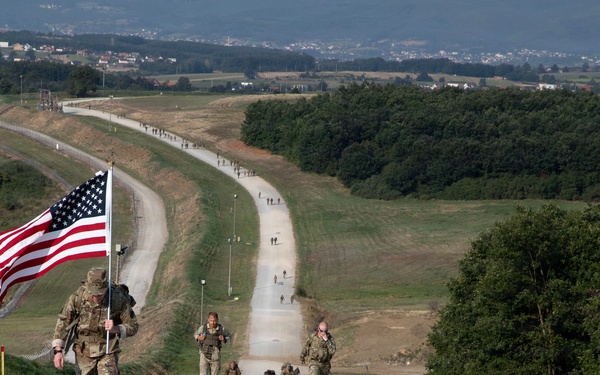 Camp Bondsteel honors fallen during Extortion 17 memorial ruck march