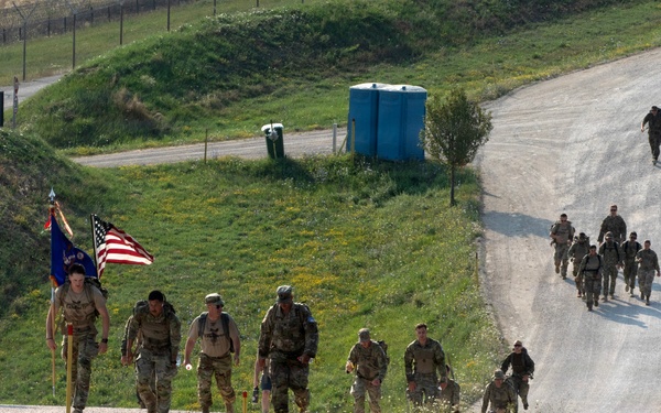 Camp Bondsteel honors fallen during Extortion 17 memorial ruck march