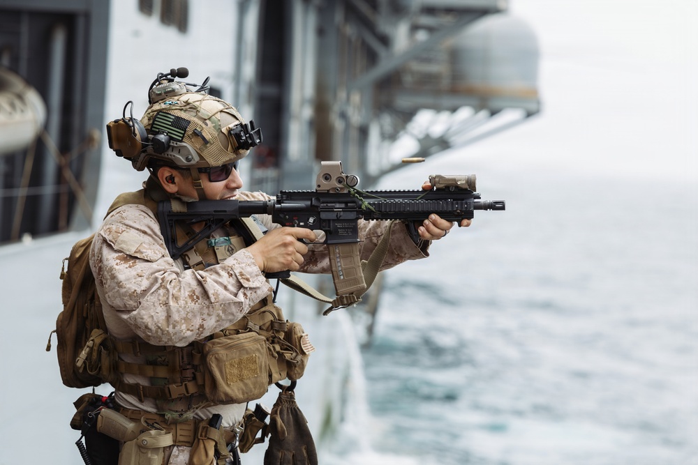 11th MEU Maritime Raid Force Conducts Live-Fire Range Aboard USS Boxer
