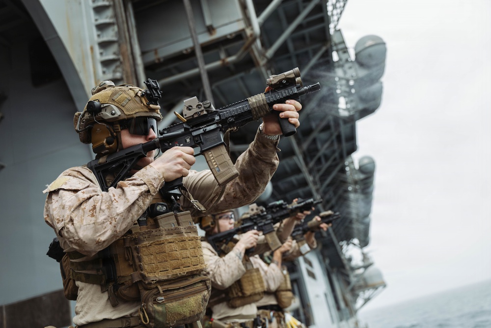 11th MEU Maritime Raid Force Conducts Live-Fire Range Aboard USS Boxer