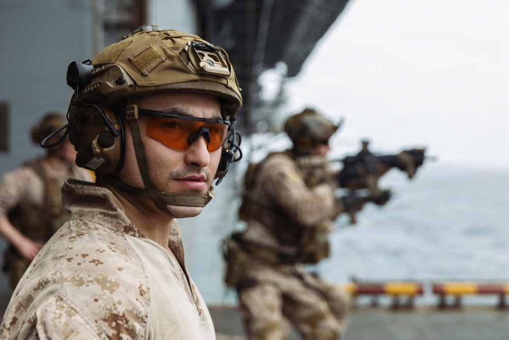 11th MEU Maritime Raid Force Conducts Live-Fire Range Aboard USS Boxer