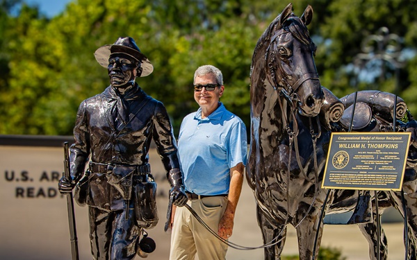 PRESERVING HISTORY: Lead architect stands beside newly unveiled Buffalo Soldiers Monument