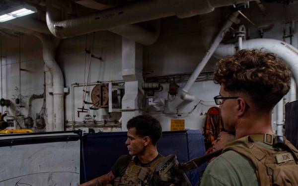 13th MEU Tactical Movement Training on USS Makin Island