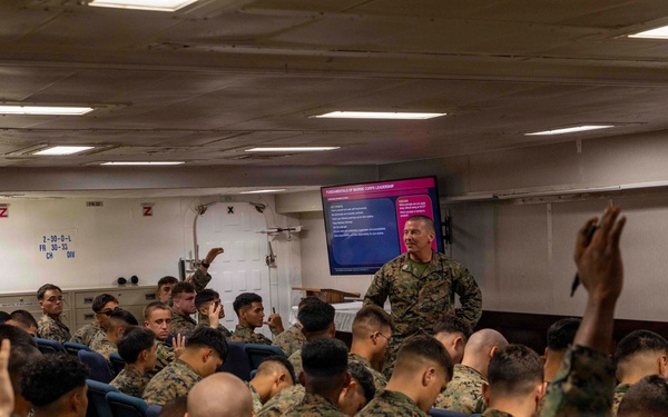 U.S.M.C. First Sergeant Conducts a Leadership Seminar