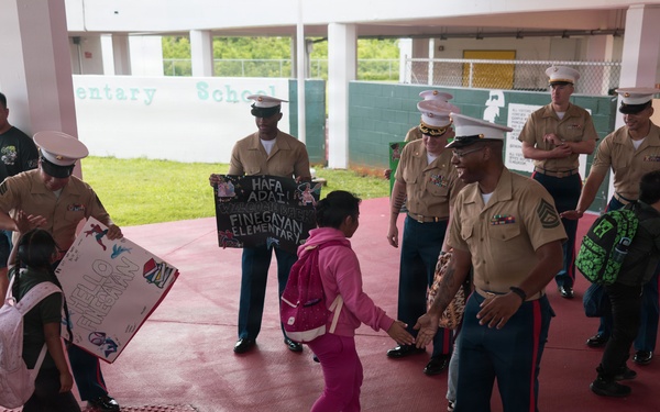 Camp Blaz Marines welcome students back to school
