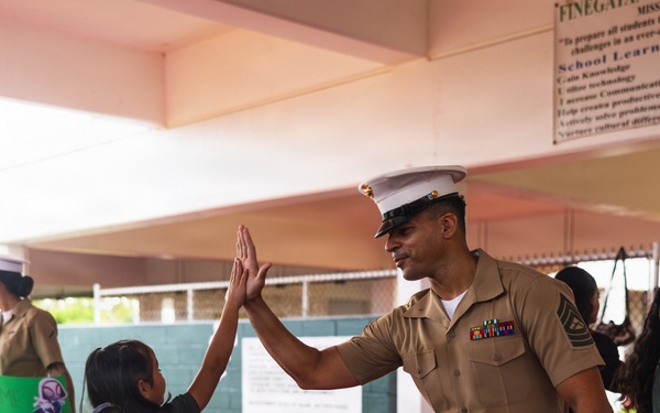 Camp Blaz Marines welcome students back to school