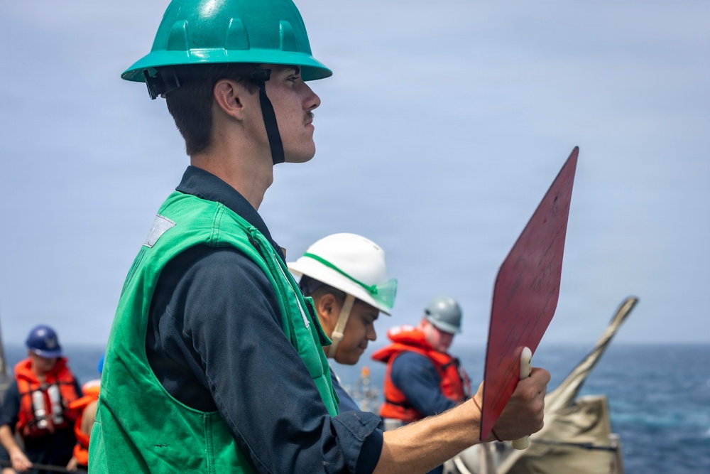 Delbert D. Black Conducts Replenishment-at-Sea with USNS Arctic