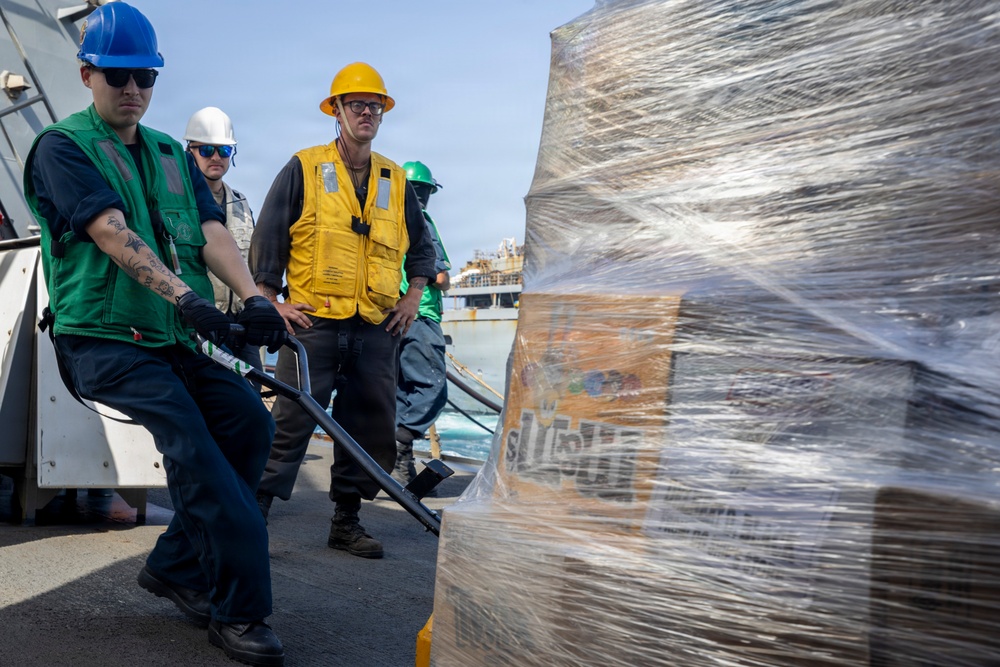 Delbert D. Black Conducts Replenishment-at-Sea with USNS Arctic