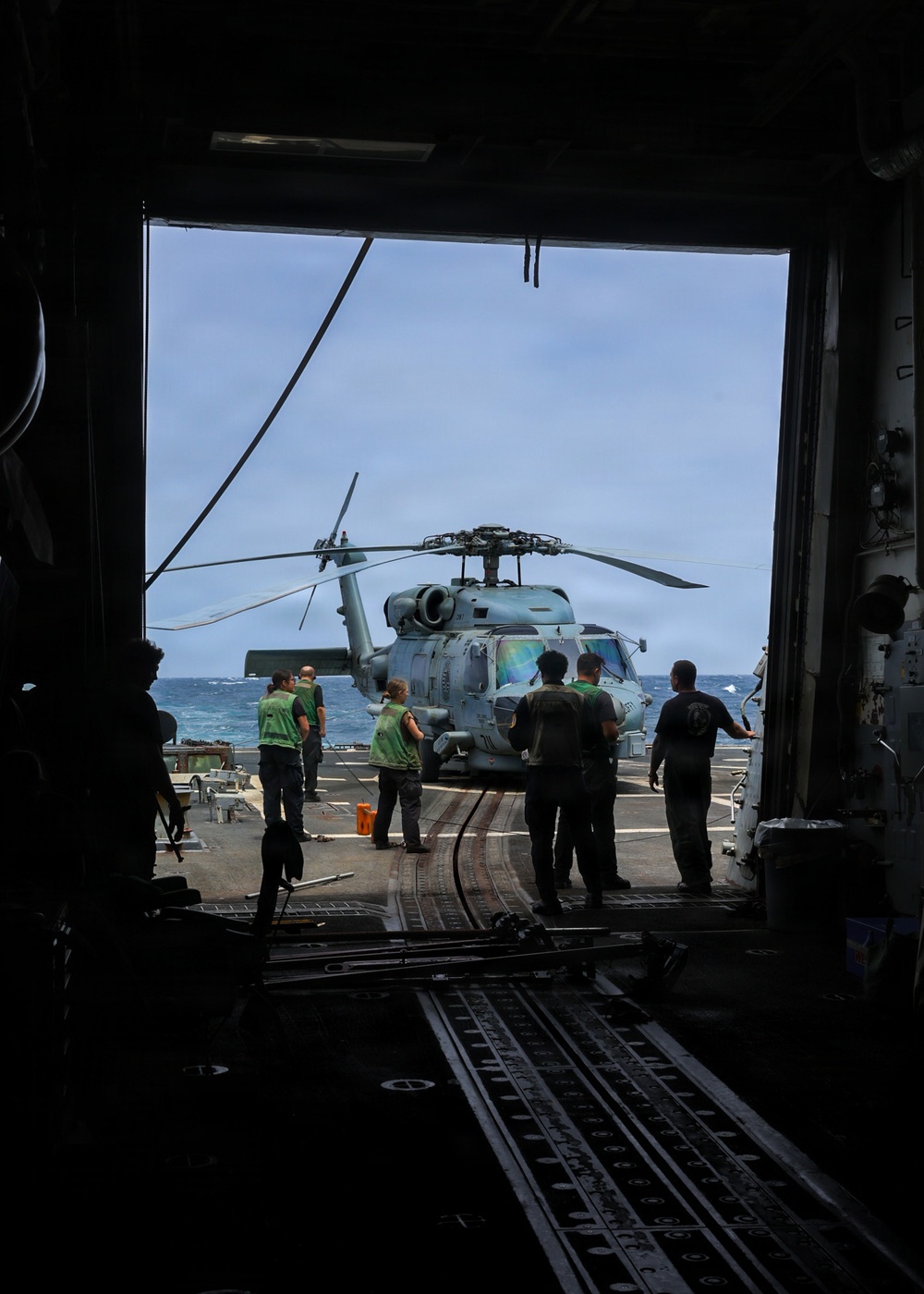 Post-Flight Operations Aboard USS Mason (DDG 87)
