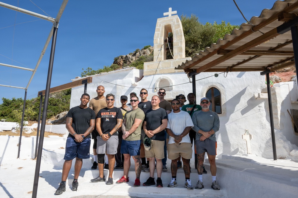 NSA Souda Bay Chiefs Repaint the Church of the Assumption of Mary