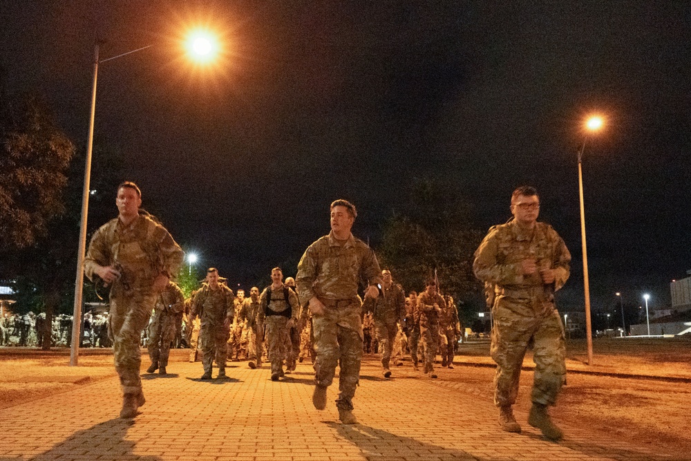 Soldiers of Multi-Domain Command - Europe participate in the Flyver March
