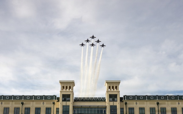 The Blue Angels fly over Marine Corps Support Facility New Orleans