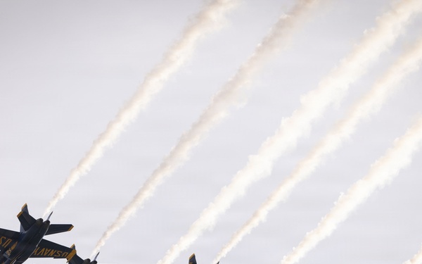 The Blue Angels fly over Marine Corps Support Facility New Orleans