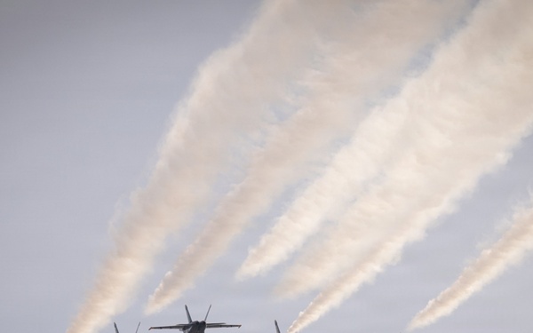The Blue Angels fly over Marine Corps Support Facility New Orleans