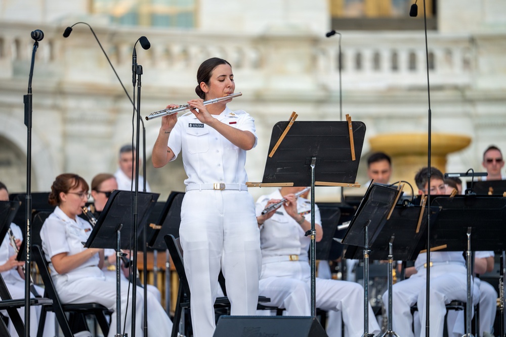 The US Navy Band Performs at The Capitol Building Western Steps.
