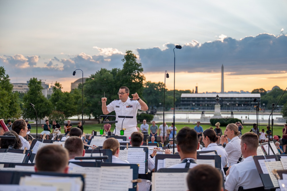 The US Navy Band Performs at The Capitol Building Western Steps.