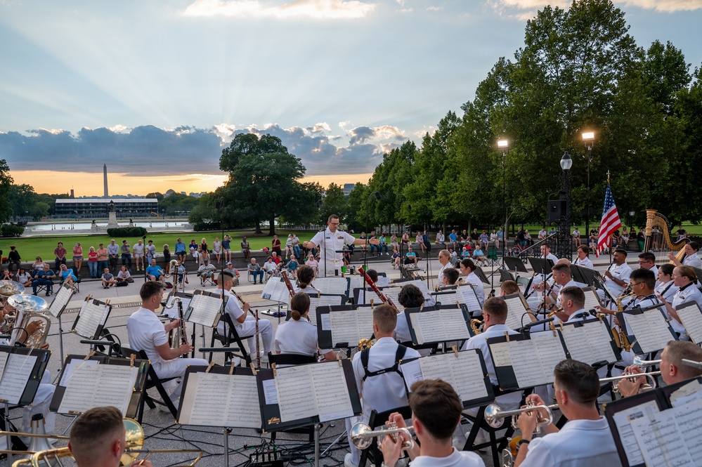 The US Navy Band Performs at The Capitol Building Western Steps.