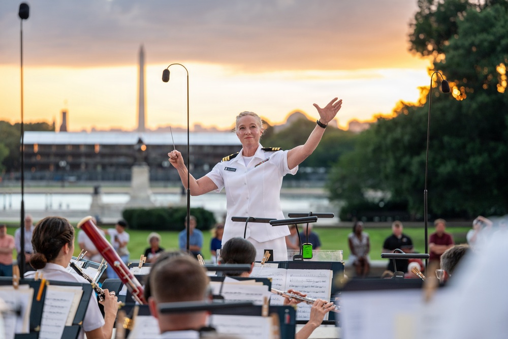 The US Navy Band Performs at The Capitol Building Western Steps.