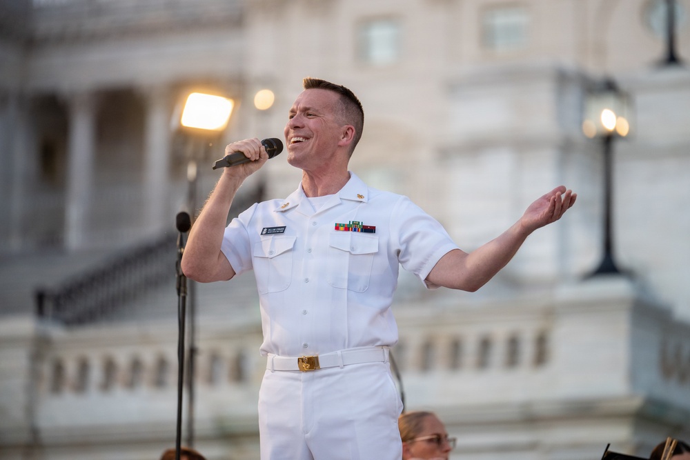 The US Navy Band Performs at The Capitol Building Western Steps.