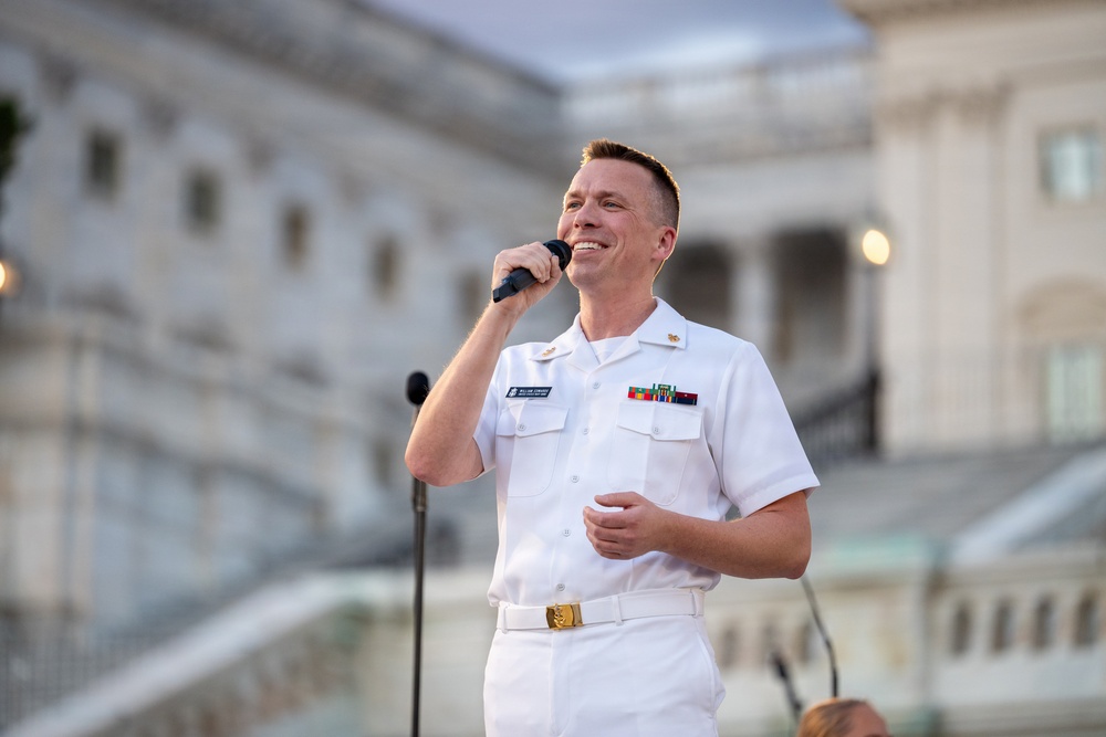 The US Navy Band Performs at The Capitol Building Western Steps.